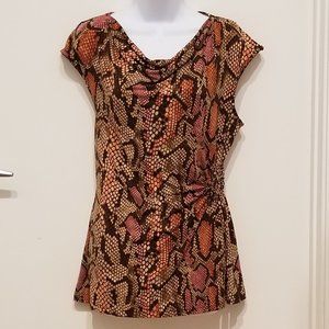 Snake-Print Sleeveless Blouse